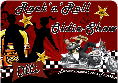 Grafik: Rock'n Roll & Oldie Musik für Geburtstag, Show und Party, Elvis Show